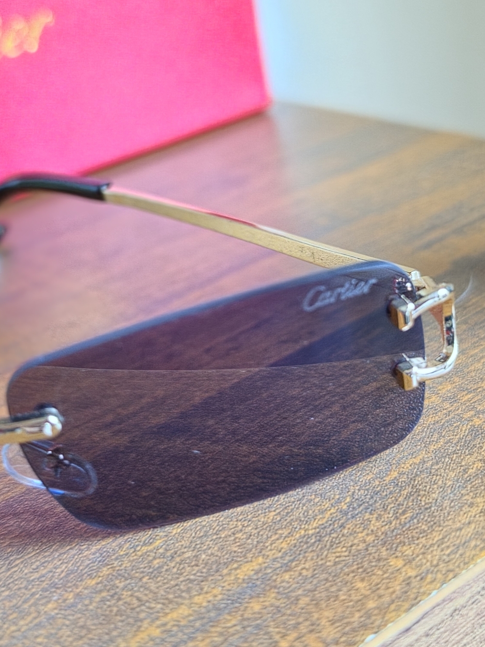 Cartier Men's Rimless Sunglasses - Picture 2 of 4